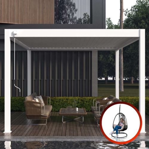 Zeus Prime Bio-Climatic Pergola - White (4m x 4m)