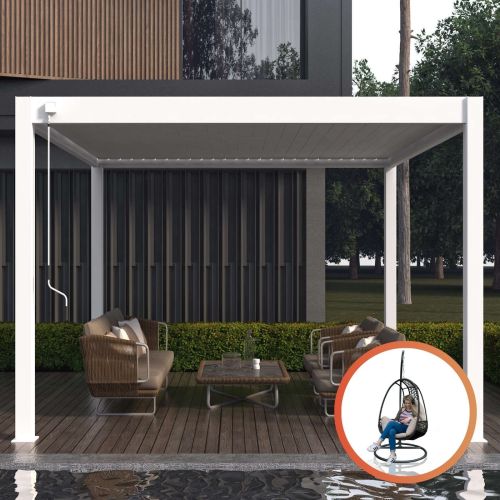 Zeus Prime Bio-Climatic Pergola - White (4m x 4m)