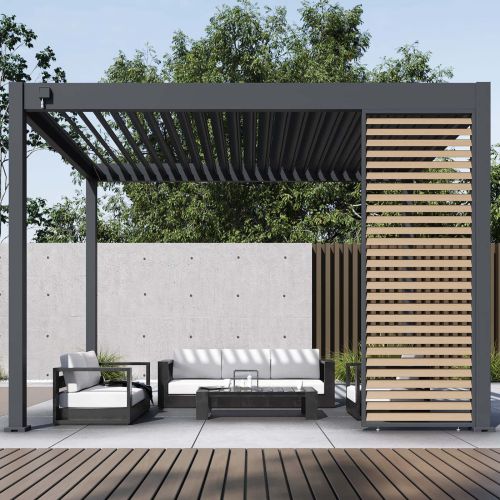 Zeus Horizontal Adjustable Panel 3m Side - Woodgrain