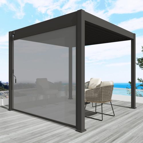 Zeus Pergola Wind Screen 2.65m - Dark Grey