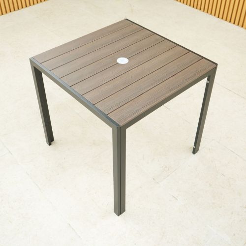 Fairmont 80cm Square Table - Black and Dark Brown
