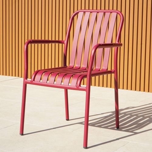 Amalfi Aluminium Stacking Chair - Red