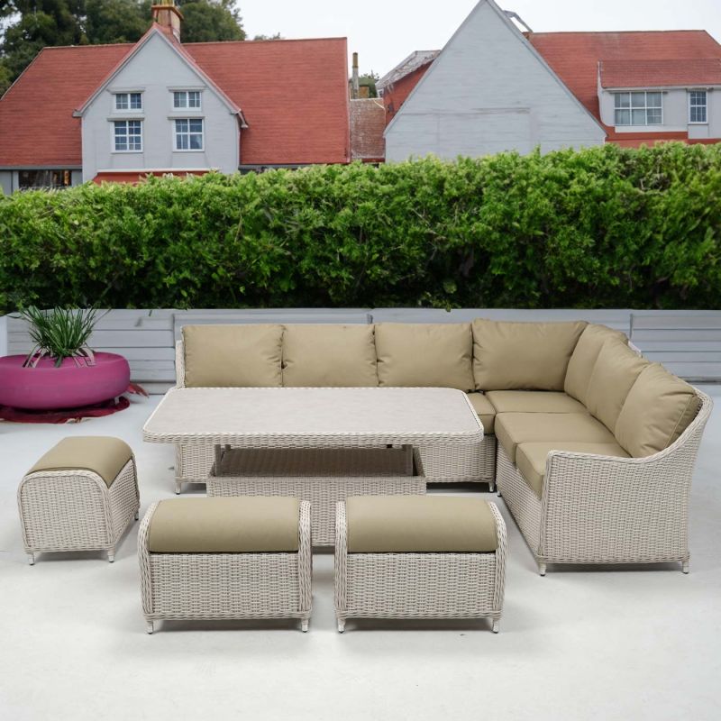Connemara Rattan Corner Set with Rectangular Rising Table