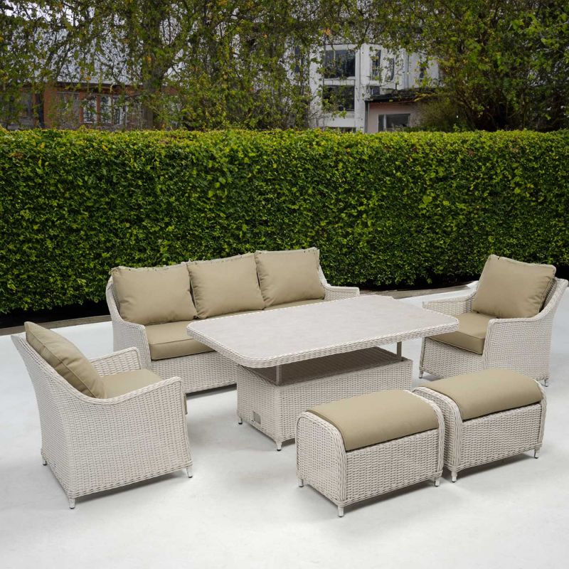 Connemara Rattan Lounge Set with Rectangular Rising Table