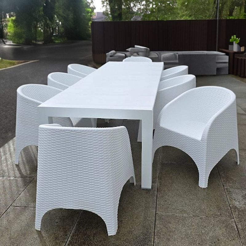 8 Seater Vegas Table Set with Aruba Chairs White