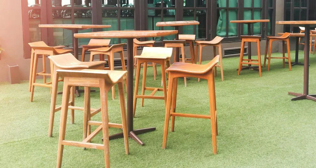 Plastic Bar Stools on Bar Smoking Area