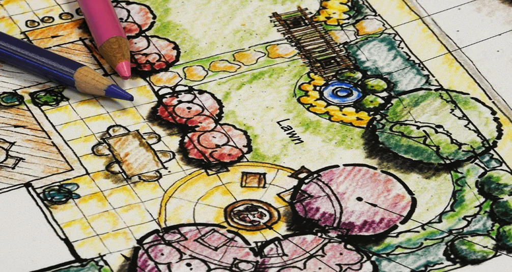 Drawings for planned garden