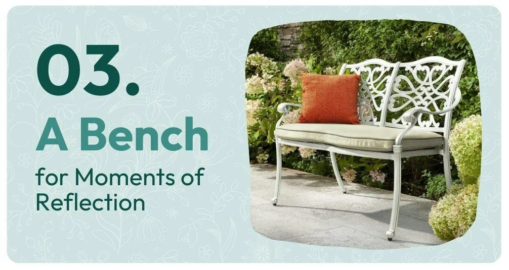 Garden Bench in Sunny Garden