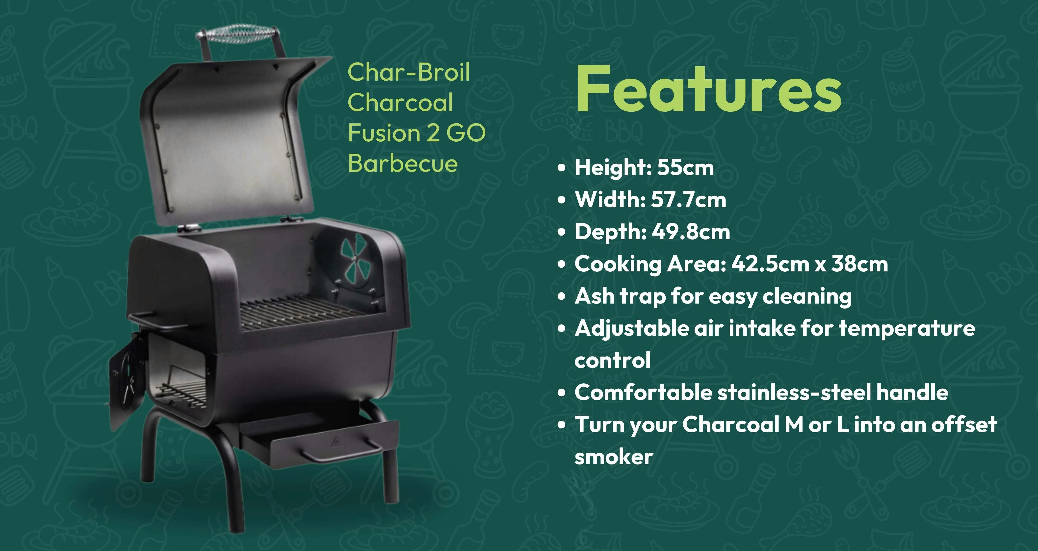 Char-Broil Charcoal Fusion 2 GO Barbecue