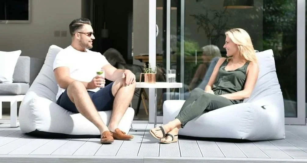 Couple Enjoying Garden with Outdoor Beanbags