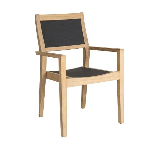 Alexander Rose Roble High Back Stacking Sling Wooden Armchair – Charcoal