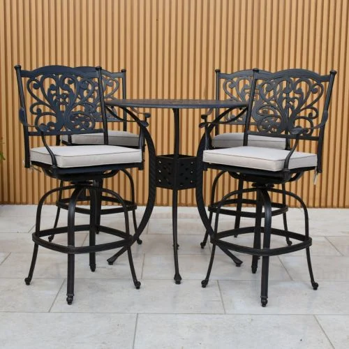 Amalfi 4 Seater Bar Set With Hampshire Bar Stool in Bronze