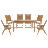 Wood 6 Seat Garden Sets