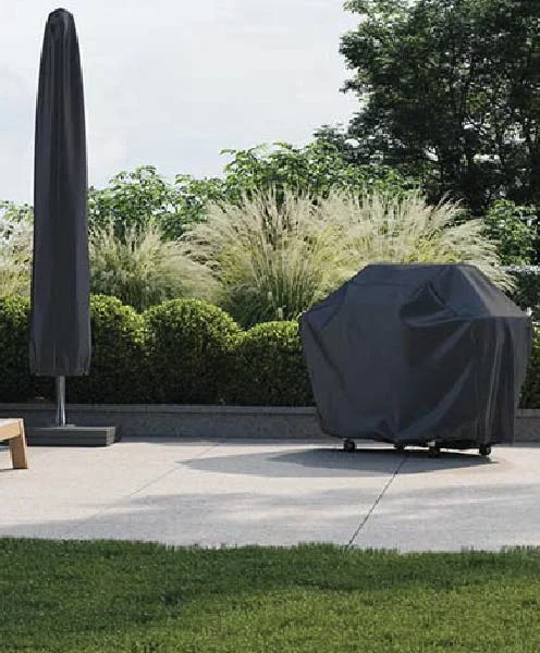 BBQ under BBQ Cover on Patio