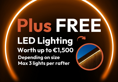 Free LED lights with pergola and garden rooms